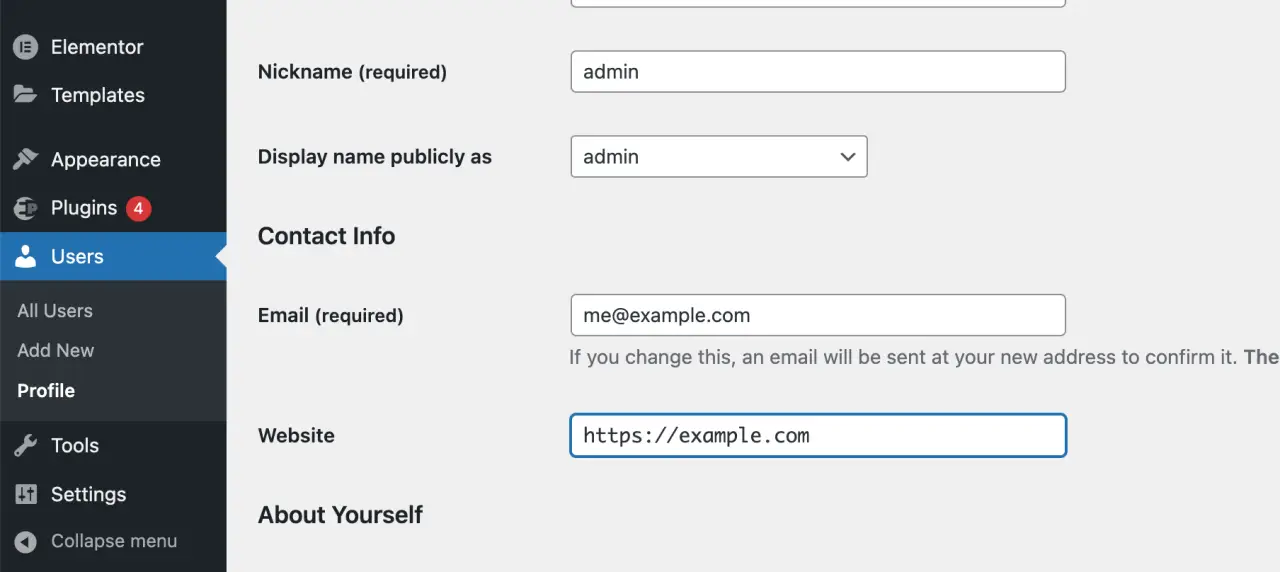 Changing Email in WordPress