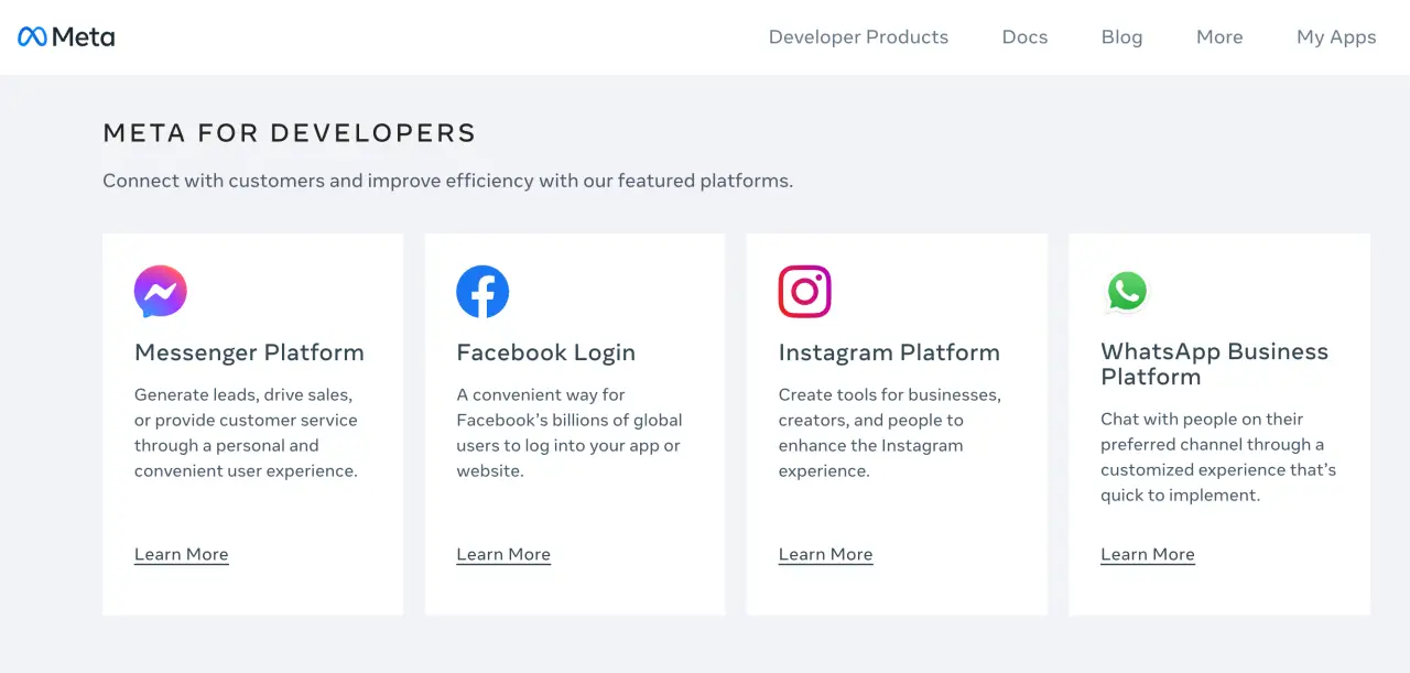 Facebook Developers Website