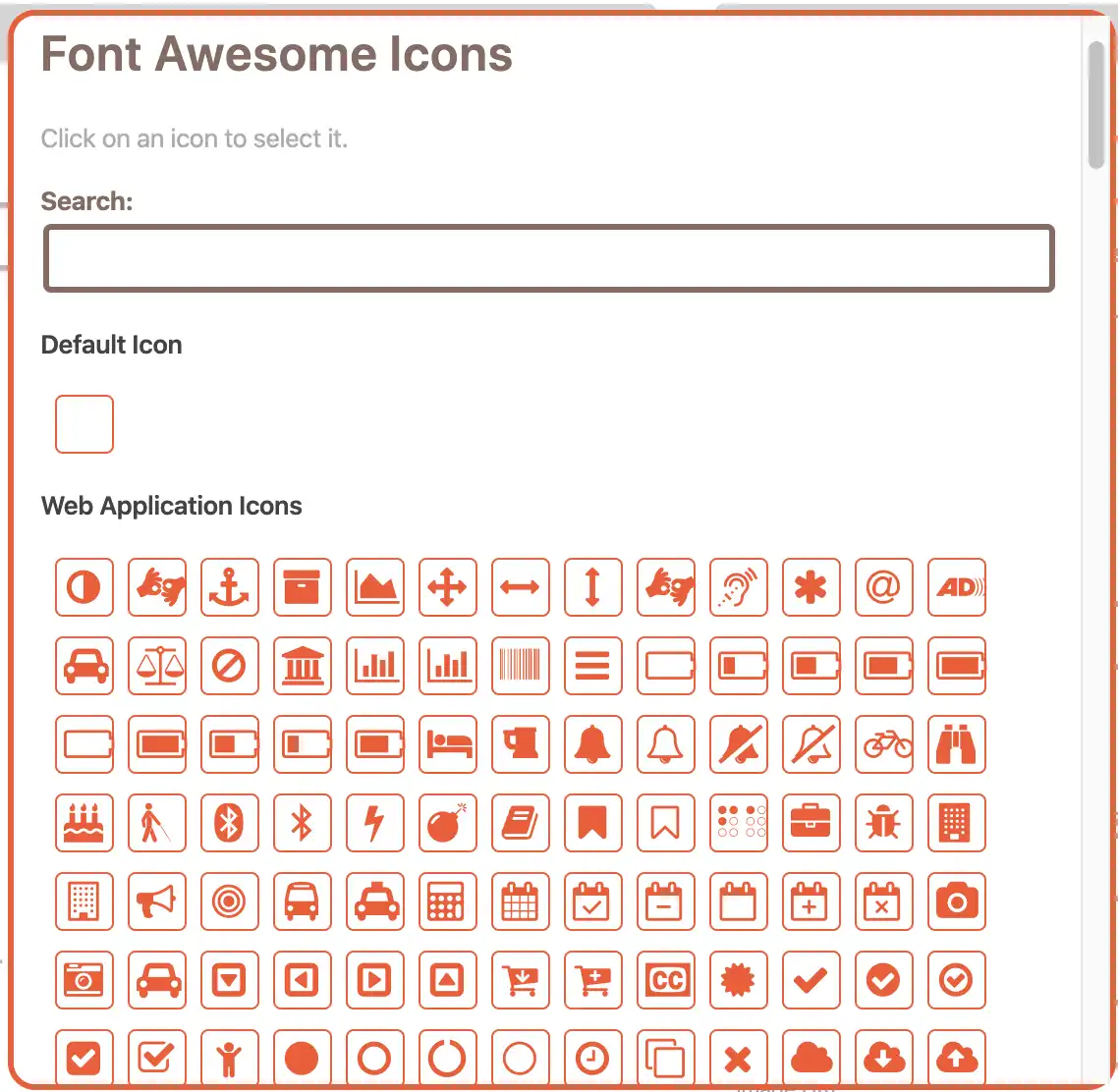 Admin menu Font Awesome icons