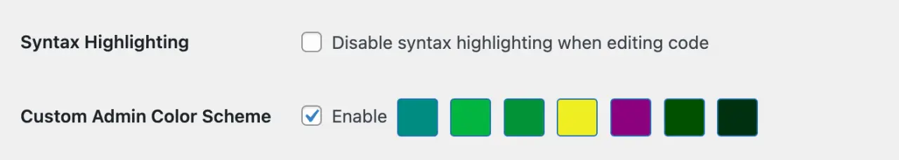 Custom Color Scheme Options