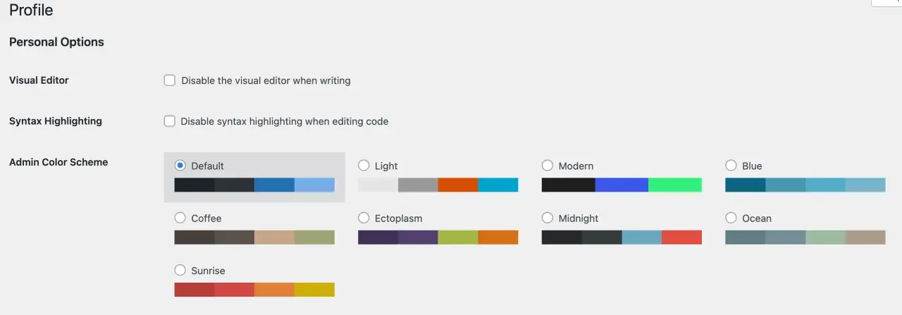 Changing Admin Color Scheme