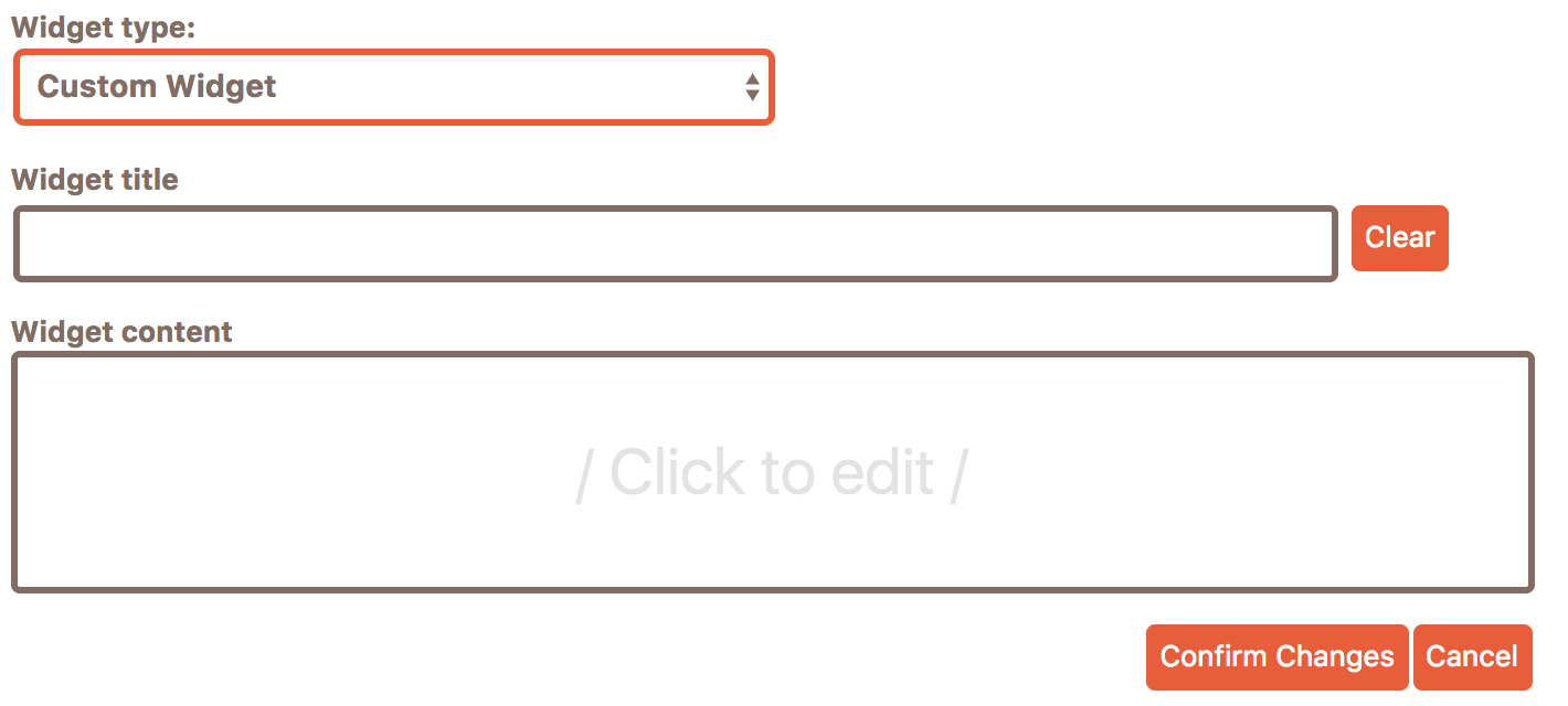 Custom HTML Dashboard Widget