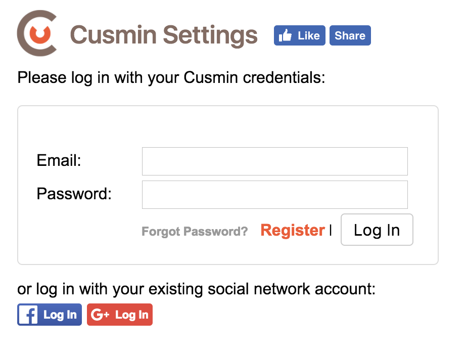 Cusmin login form