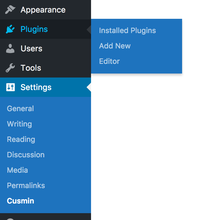 Custom background color of the admin menu context menu