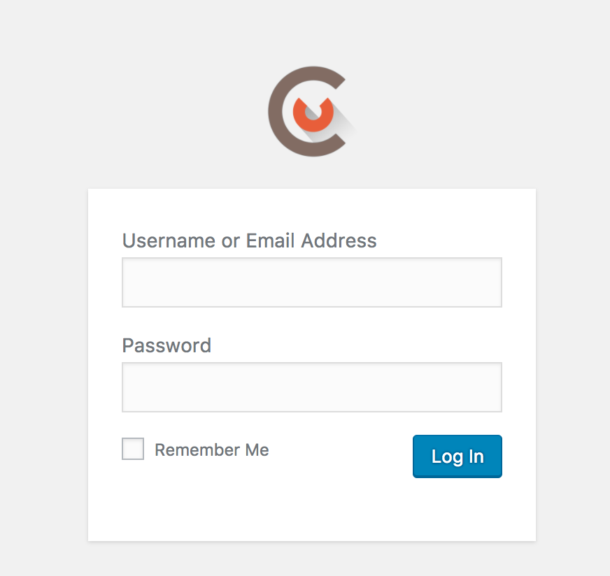 Custom logo above the WordPress login page form