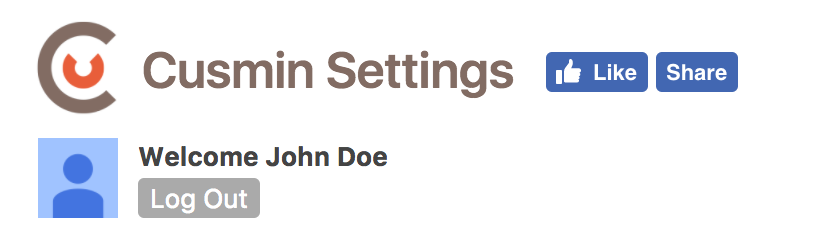 Cusmin login status area with Log Out button